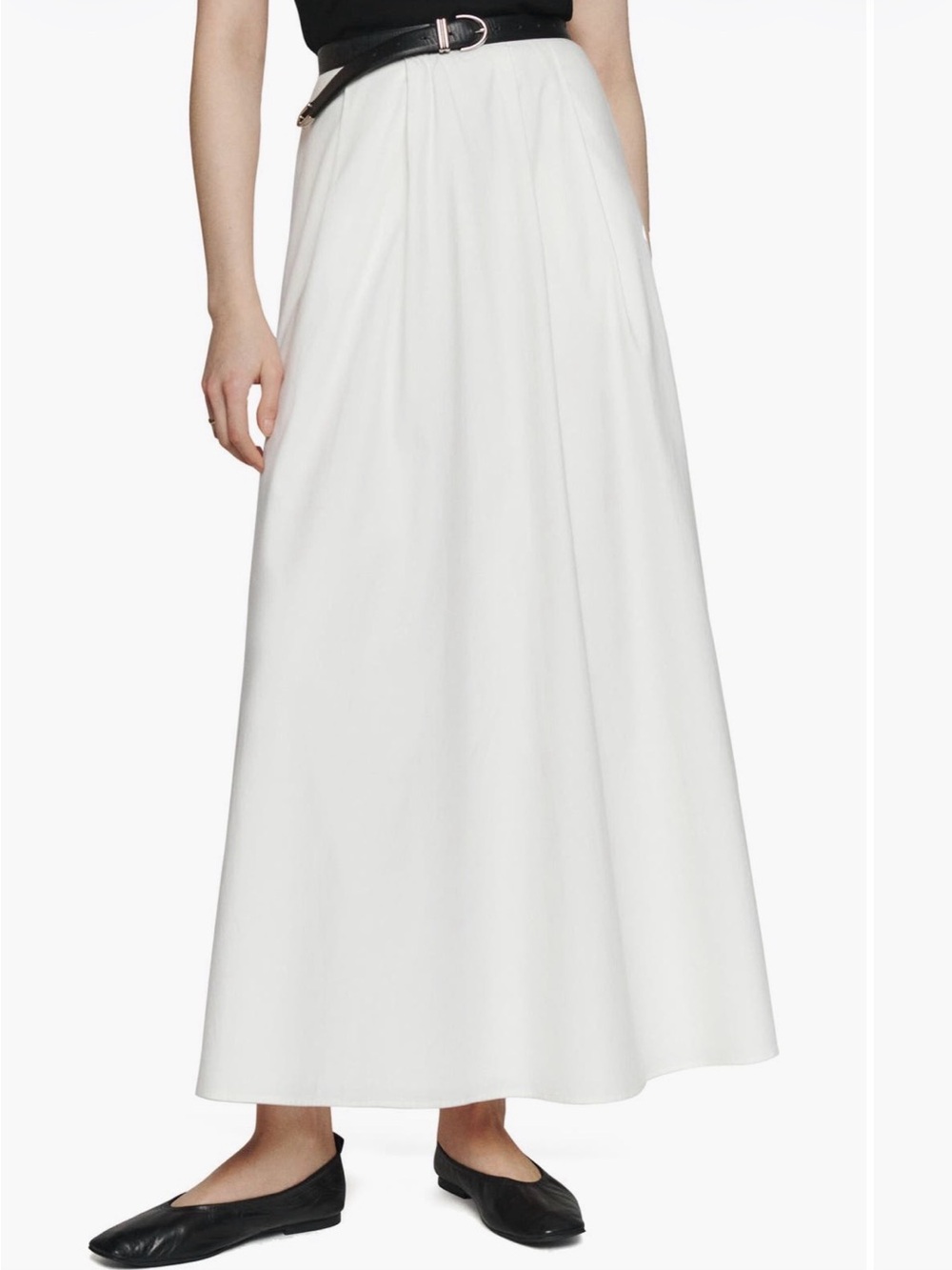 Reformation Lucy White Maxi Skirt — Flattering A-Line Silhouette